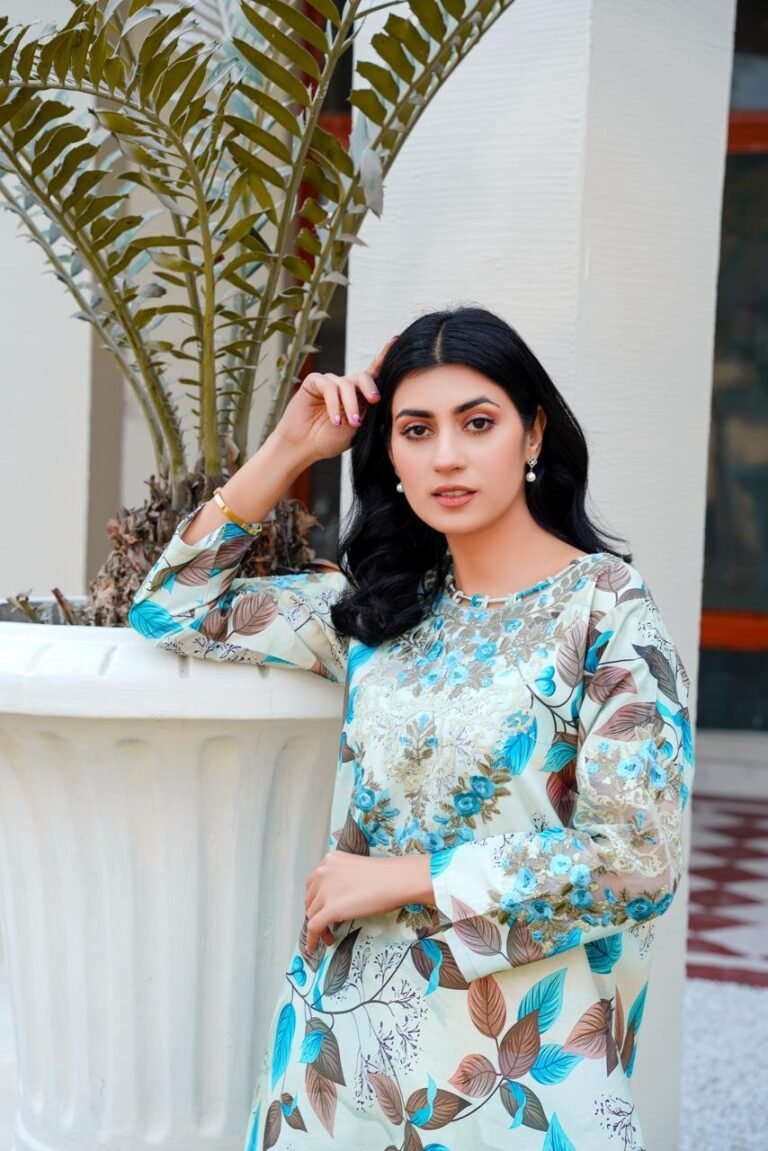 2 PIECE – PRINTED EMBROIDERED LAWN - Image 1